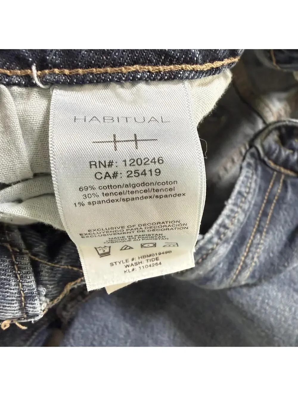 HABITUAL SZ 28 x 32 Wms Tide Wash Tall Girl Friendly‎ Cotton/Tencel Luxury Jeans
